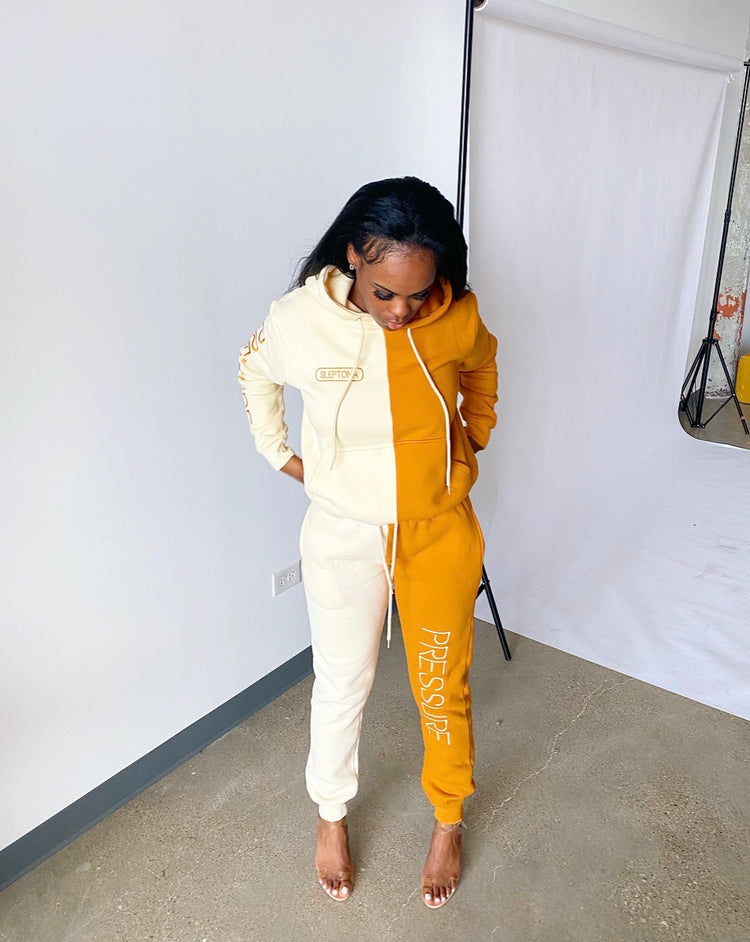 TAN PRESSURE JOGGER SET