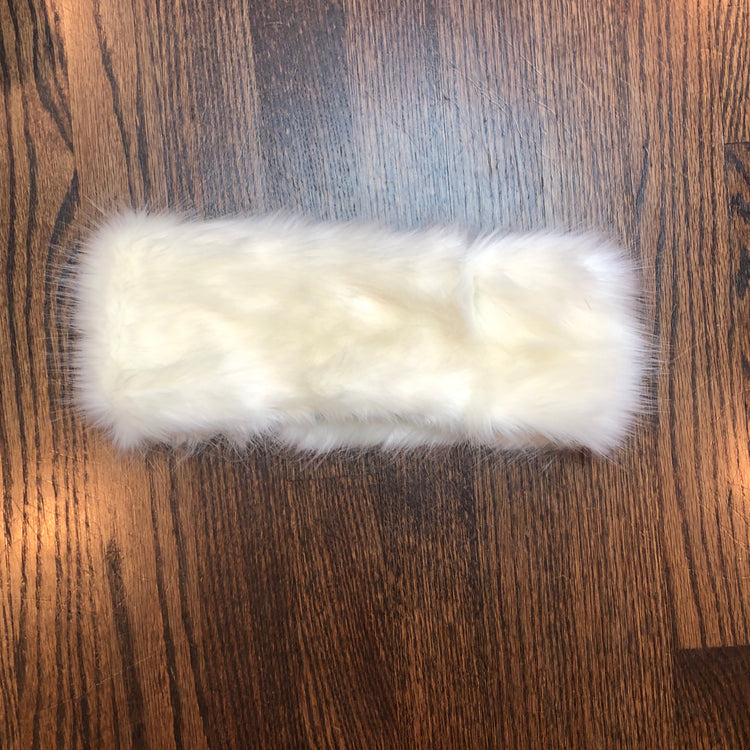 WHITE FUR HEADBAND