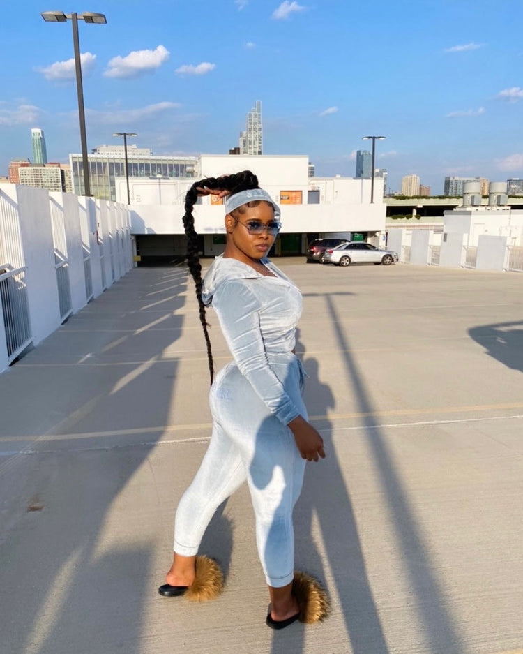 GRAY PLAY GIRL TRACKSUIT
