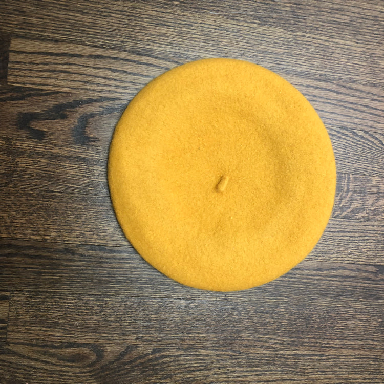 YELLOW BERET HAT