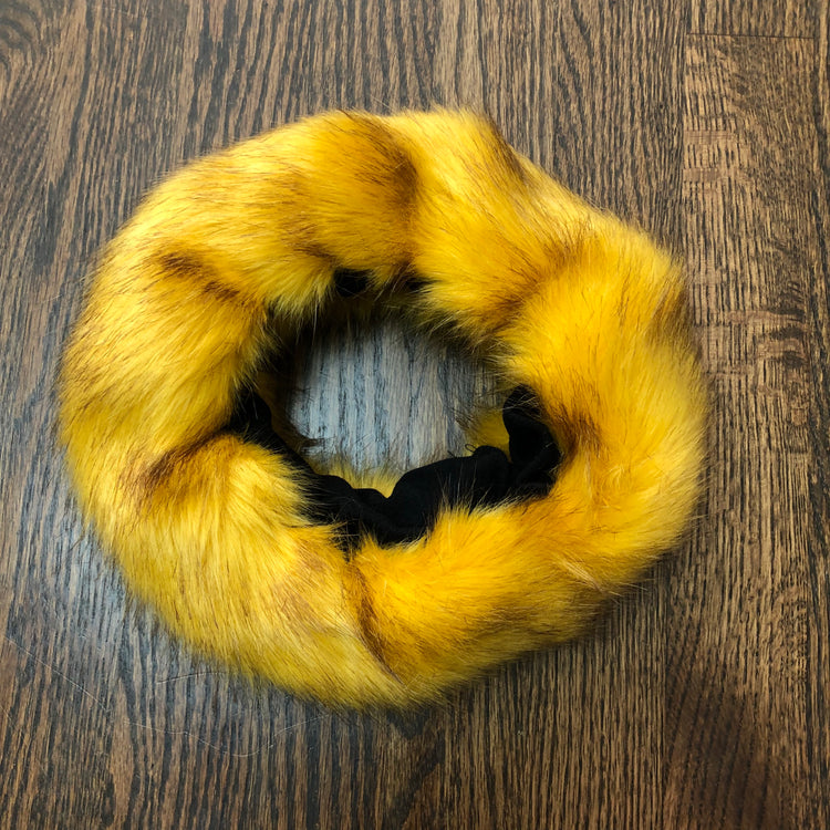YELLOW FUR HEADBAND