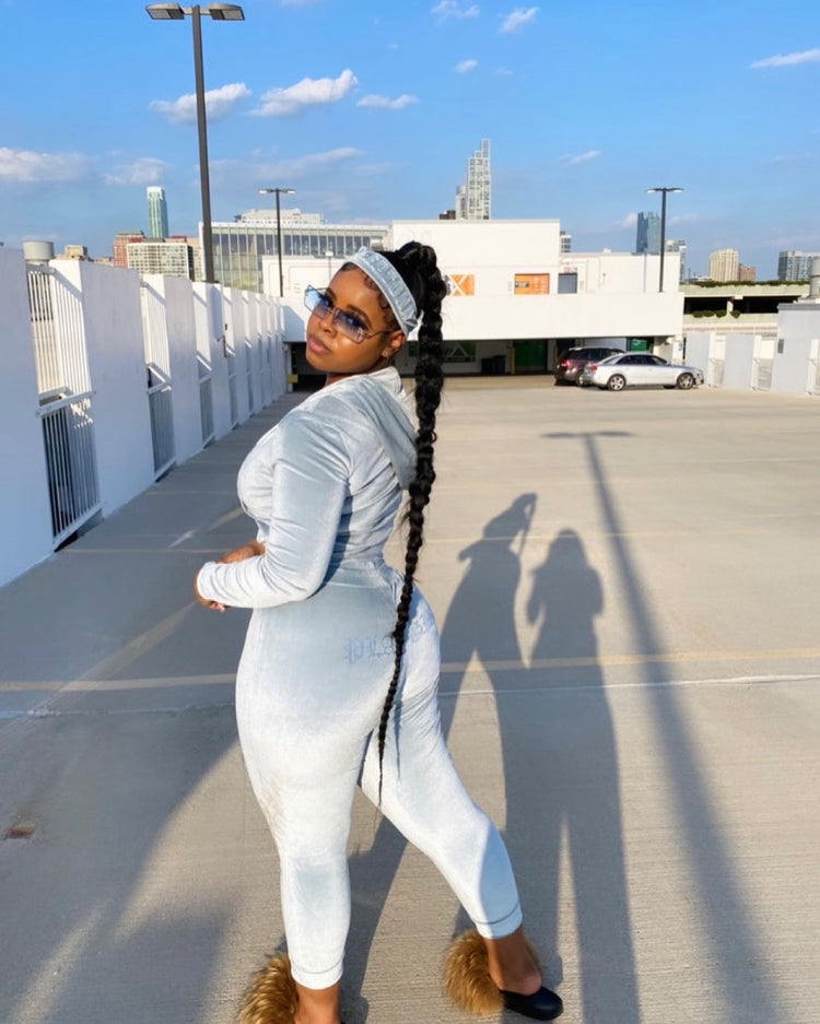GRAY PLAY GIRL TRACKSUIT