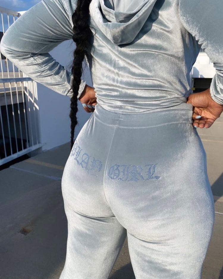 GRAY PLAY GIRL TRACKSUIT