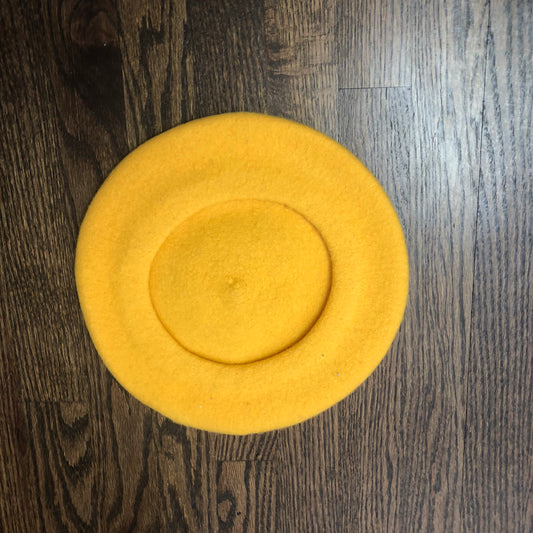 MUSTARD BERET HAT